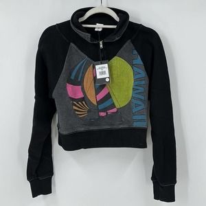 Re/Done Black and Multicolor Graphic Sweatshirt